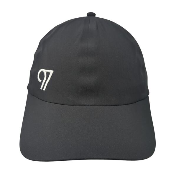 97 Strapback Baseball Cap Black One Size Adjustable Embroidered AS Colour - Picture 1 of 8